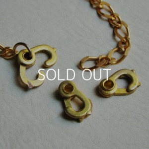 画像1: brass double hook clasp "L"