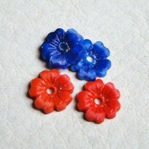 画像2: 10mm flower "Coral Red"