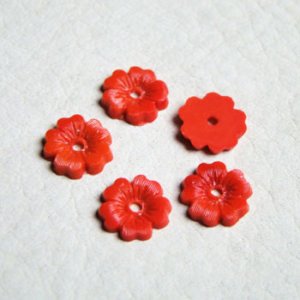 画像1: 10mm flower "Coral Red"