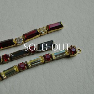 画像2: brass "Ruby / Crystal" multi rhinestone chain