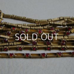 画像1: brass 24pp "Ruby" & baguette rhinestone chain blank