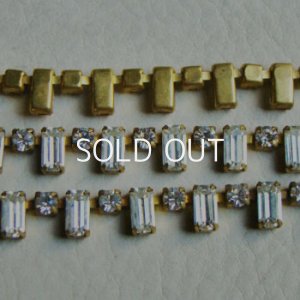 画像2: "Crystal" octagon / RD rhinestone chain