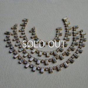 画像1: "Crystal" octagon / RD rhinestone chain