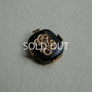 画像2: 16×14 Black / Gold monogram cabochon