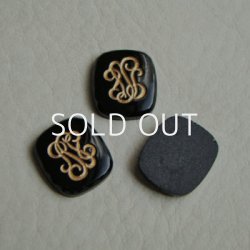 画像1: 16×14 Black / Gold monogram cabochon