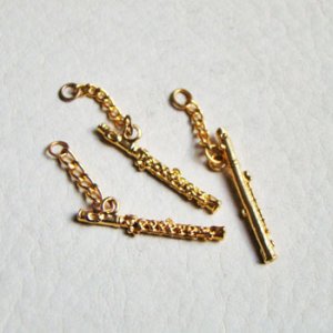 画像1: 14K GP pewter "Flute" charm