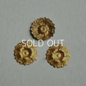 画像1: brass detailed flower stamping