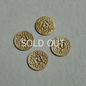 画像1: brass 11.5mm floral stamping