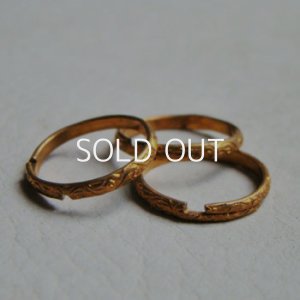 画像1: brass etched scroll ring finding