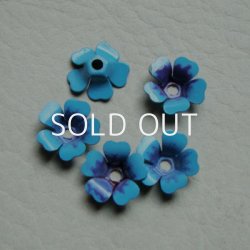 画像1: 13mm Blue enamel flower