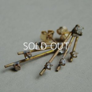 画像2: brass / crystal tapered pierce finding