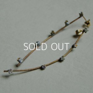 画像2: brass / crystal curve pierce finding