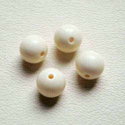 画像1: 11mm lined Ivory lucite beads