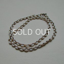 画像1: 45cm brass & rice pearl chain nacklace