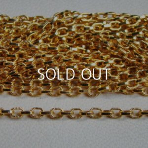 画像1: GP brass 4mm textured chain