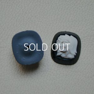 画像1: 16×14 "black / white" Warrior cabochon