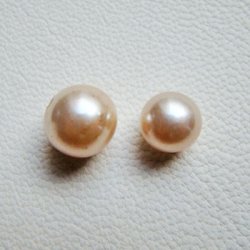 画像2: 2pcs 10mm cream 1/2 drilled glass pearl