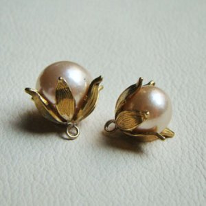 画像3: 2pcs 10mm cream 1/2 drilled glass pearl