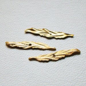 画像1: brass long leaf charm