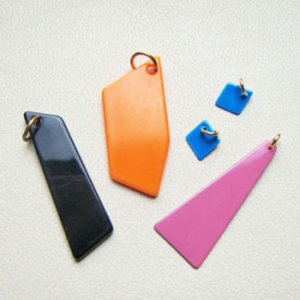画像2: 40×12 Black acrylic geometric pendant