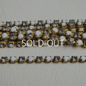 画像1: VSW 3mm "Chalk White & BKD" rhinestone chain