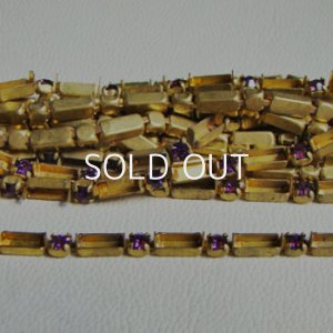 画像1: brass 24pp "Amethyst" & baguette rhinestone chain blank