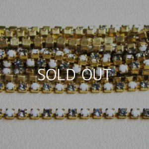 画像1: VSW 2.5mm "Chalk White & BKD" rhinestone chain