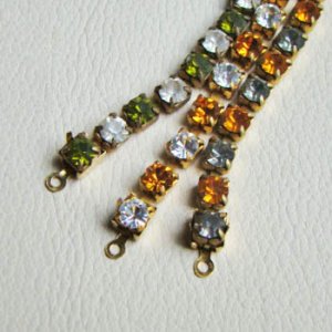 画像2: VSW 4mm "Olivine & Crystal" rhinestone chain