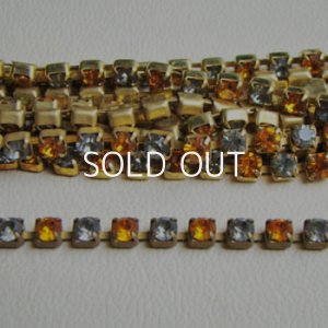 画像1: VSW 4mm "Topaz & BKD" rhinestone chain