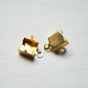 画像1: 2pcs brass chain end RD