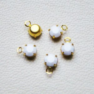 画像1: 2pcs 24SS "White" rhinestone charm