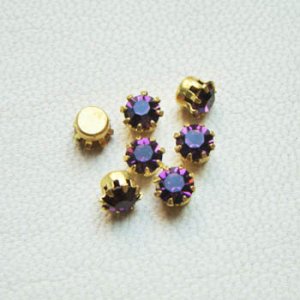 画像3: 10pcs Amethyst rhinestone finding set