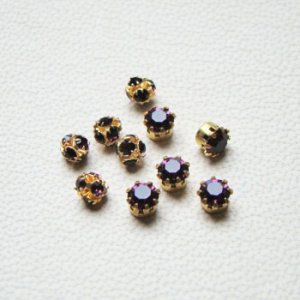 画像1: 10pcs Amethyst rhinestone finding set