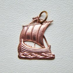 画像2: copper "Viking ship" stamping