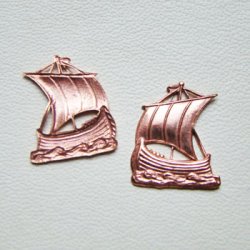 画像1: copper "Viking ship" stamping