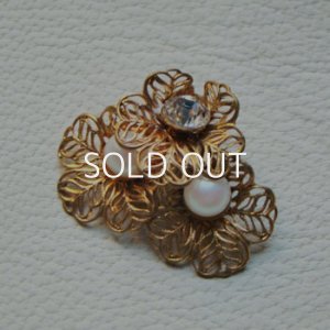 画像2: brass filigree flower with setting