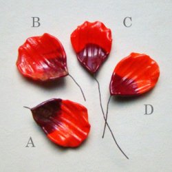画像2: Antique wired Red Poppy Petal "B"   