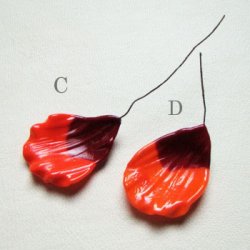 画像4: Antique wired Red Poppy Petal "B"   