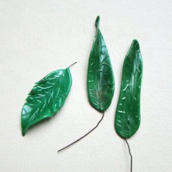 画像1: Antique wired veined long leaf "C"    