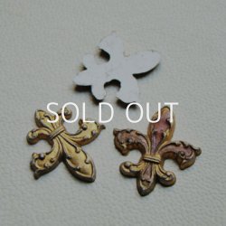 画像3: "Bordeaux / Gold " Fleur De Lis plastic Cabochon