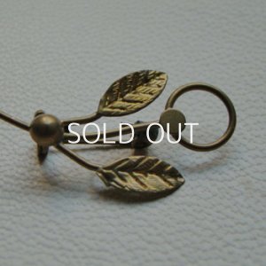 画像2: aged brass Flower Stem brooch finding