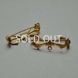 画像1: brass BOW brooch finding