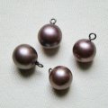 12mm brown pearl wired drop