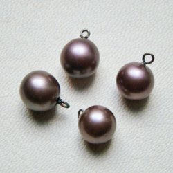 画像1: 12mm brown pearl wired drop