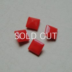 画像1: 2pcs 6mm square "Cherry Red"