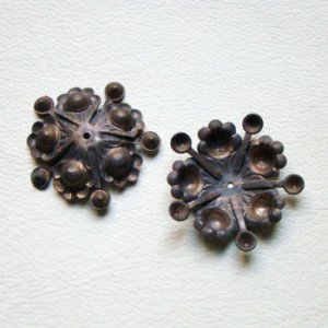 画像1: aged metal 32mm flower setting