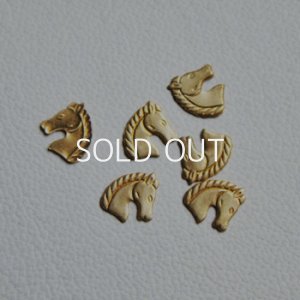 画像1: 2pcs 9mm brass Horse Head stamping