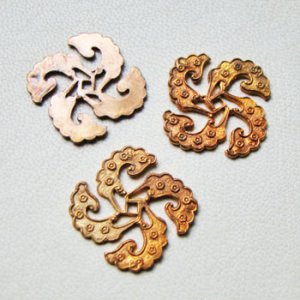 画像1: copper 24mm SQ Windmill stamping