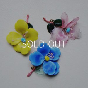 画像4: Yellow Glass Flower Brooch