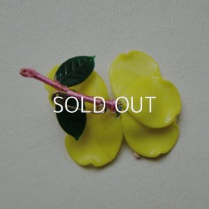 画像3: Yellow Glass Flower Brooch